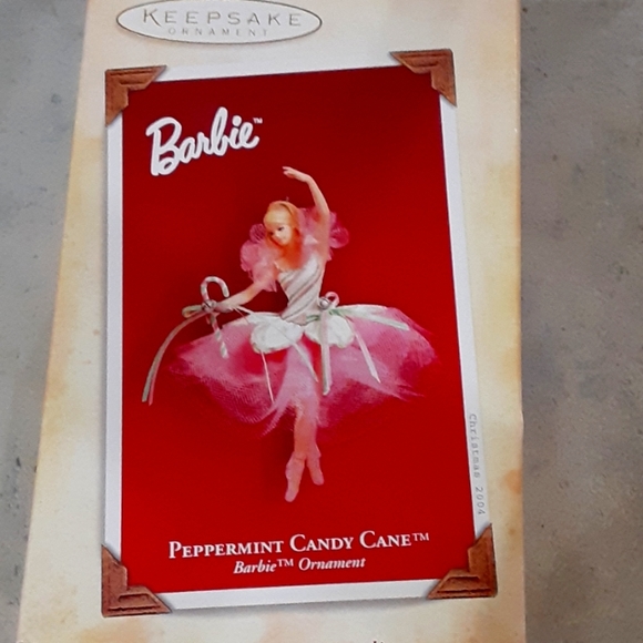 Peppermint Candy Cane, Barbie, 5", Posed en pointe, Ornament dated 2004 - Picture 1 of 6